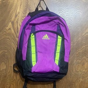 Purple & Lime Green Adidas Backpack